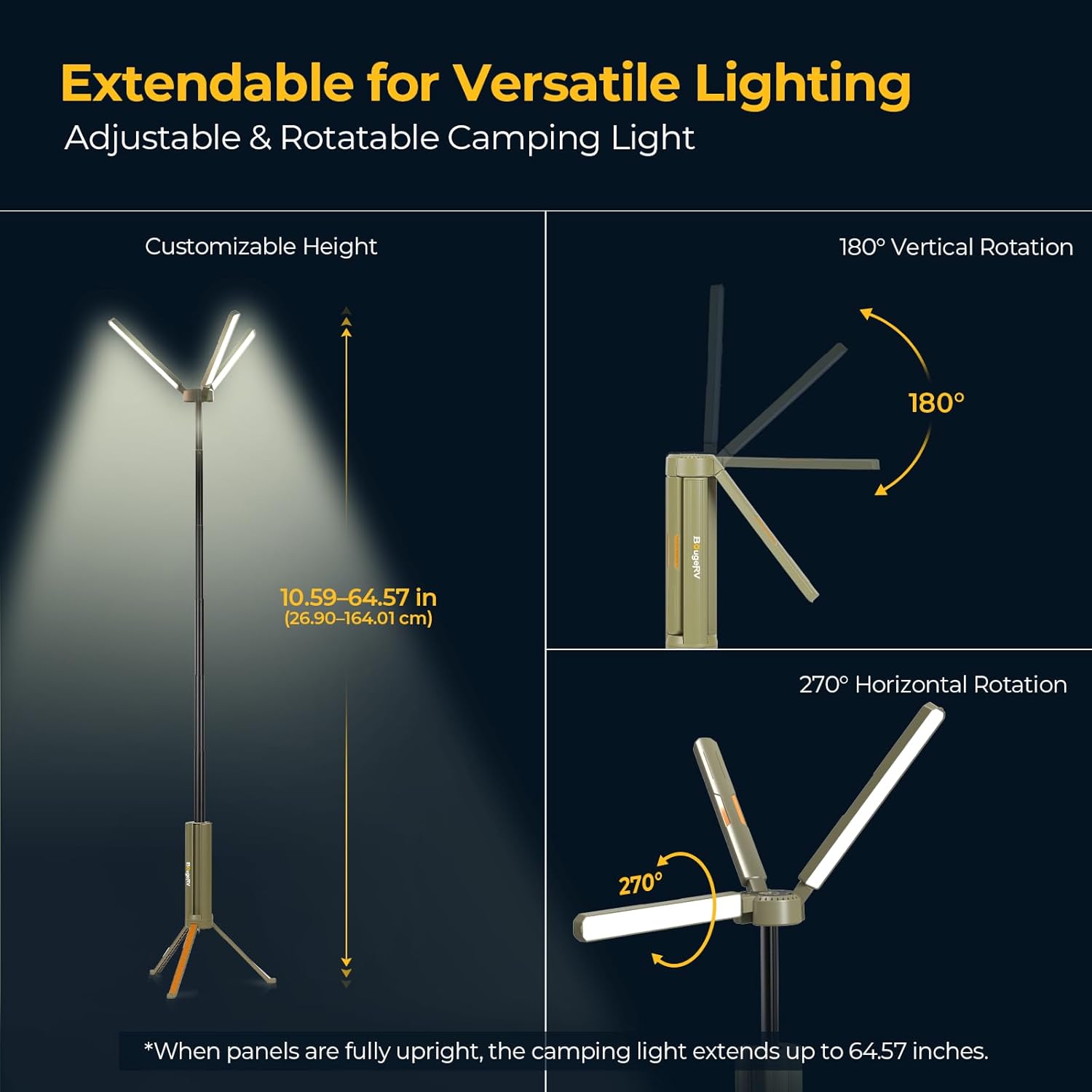 15600mAh Telescopic Camping Light Waterproof