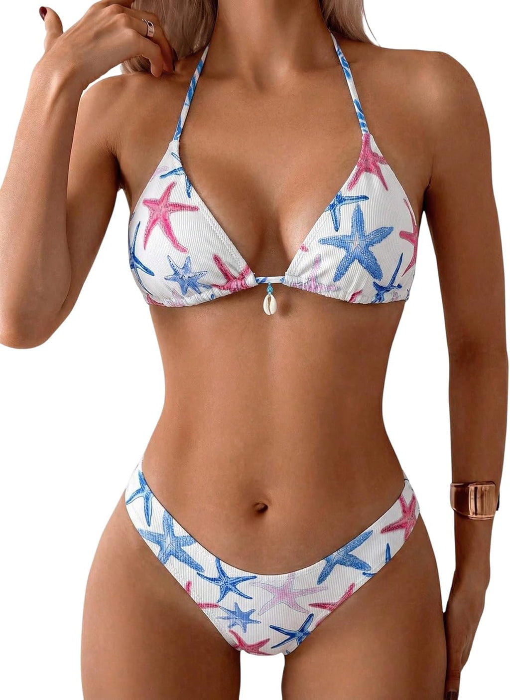 Women's Polka Dot Triangle Thong Bikini Set
