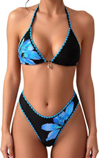 Women's Polka Dot Triangle Thong Bikini Set