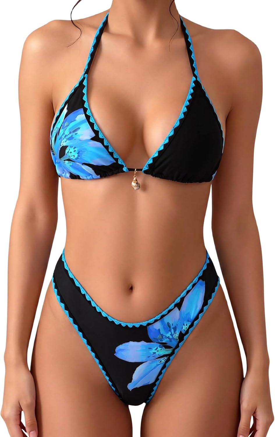 Women's Polka Dot Triangle Thong Bikini Set